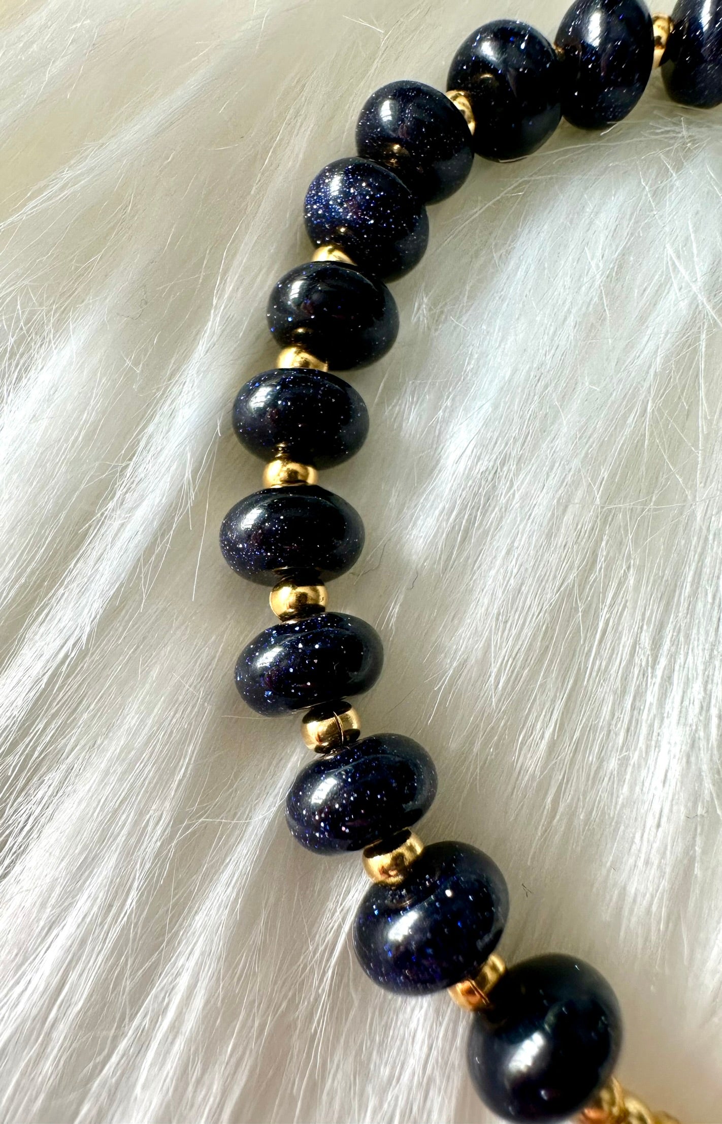 Blue Goldstone + Heart Bracelet