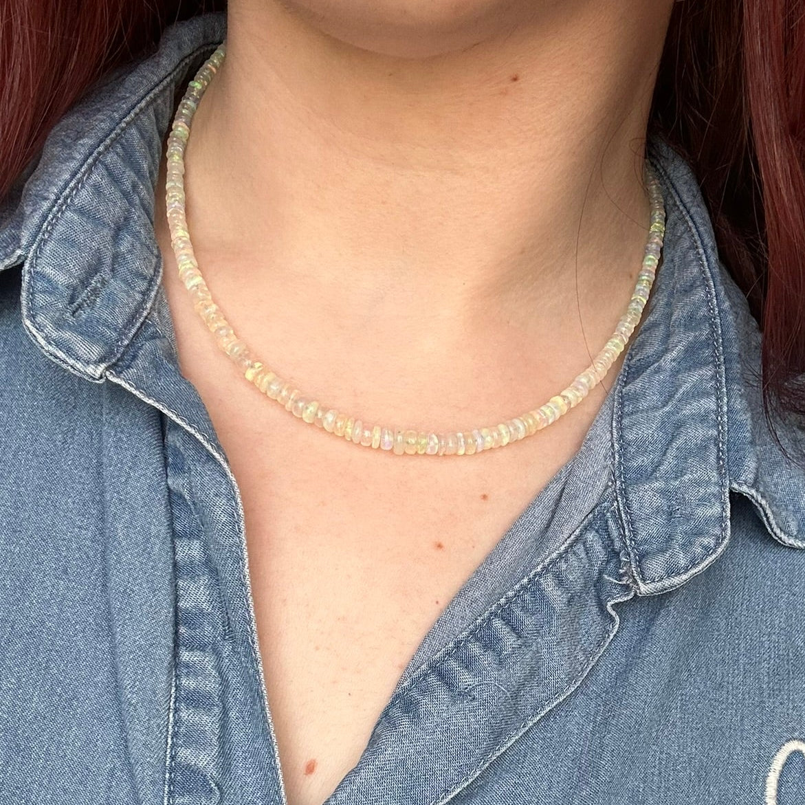 White Ethiopian Opal Necklace