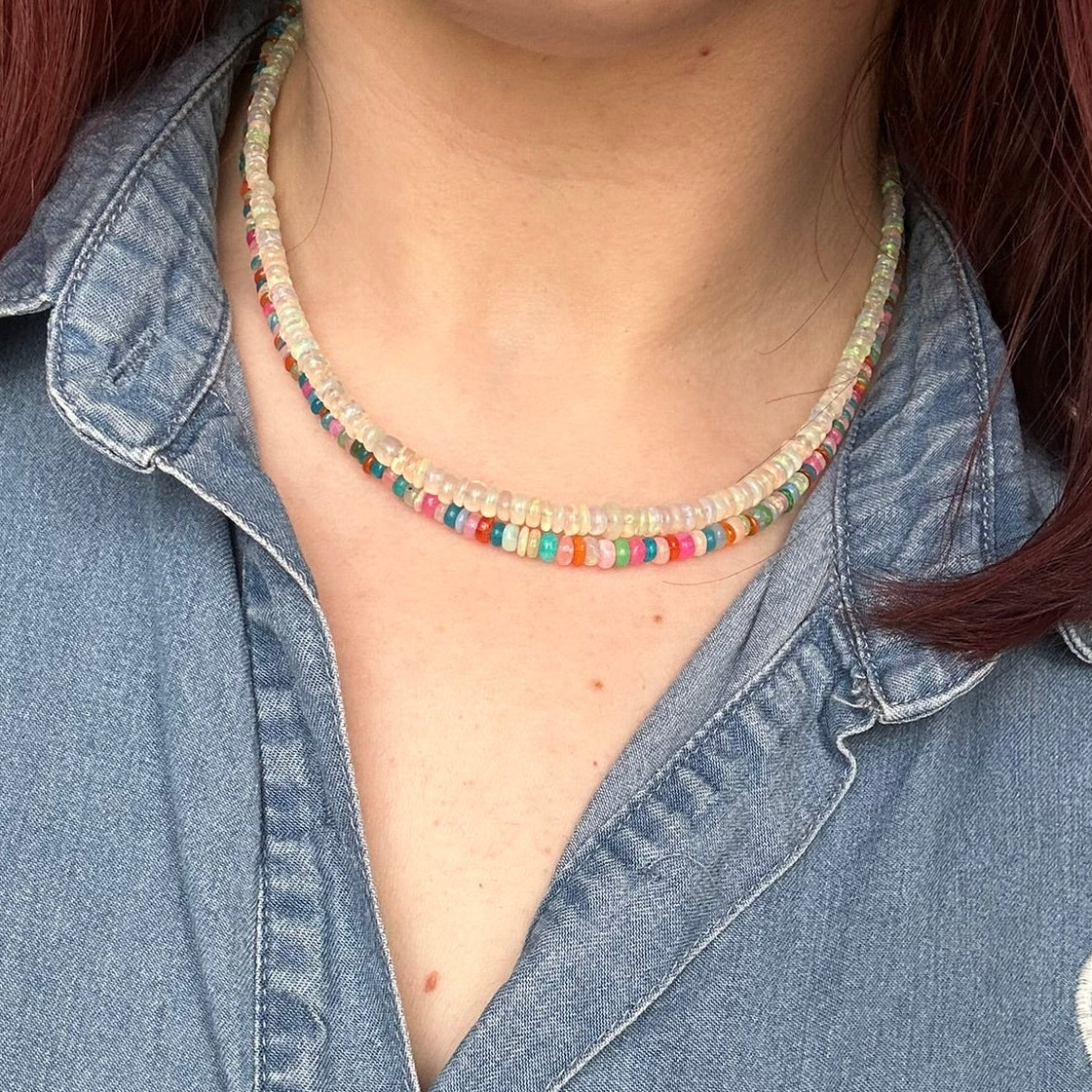 Rainbow Ethiopian Opal Necklace