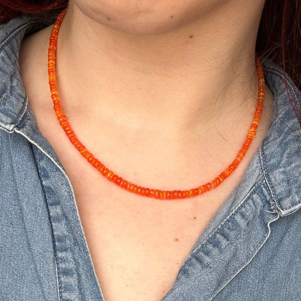 Orange Ethiopian Opal Necklace
