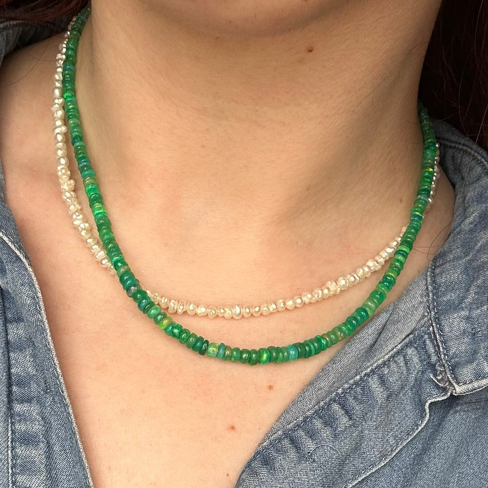 Green Ethiopian Opal Necklace