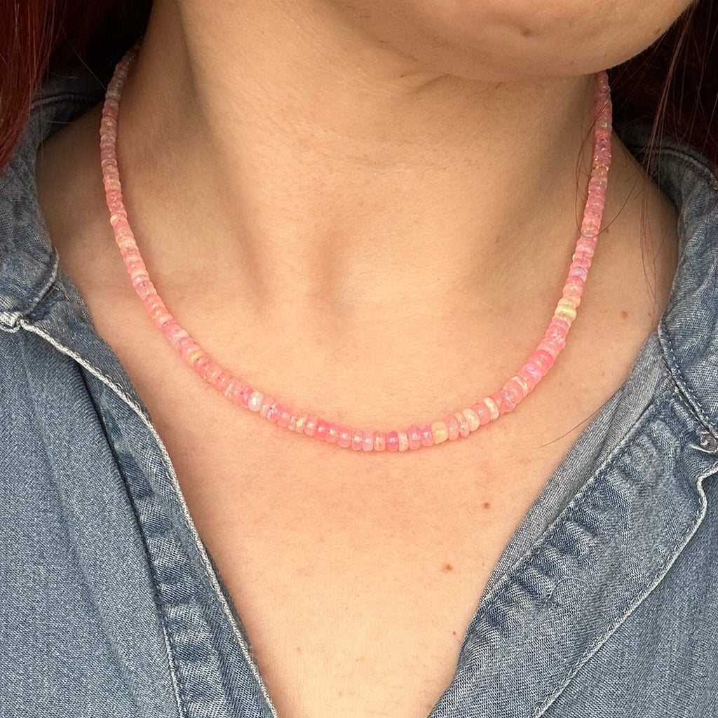 Pink Ethiopian Opal Necklace