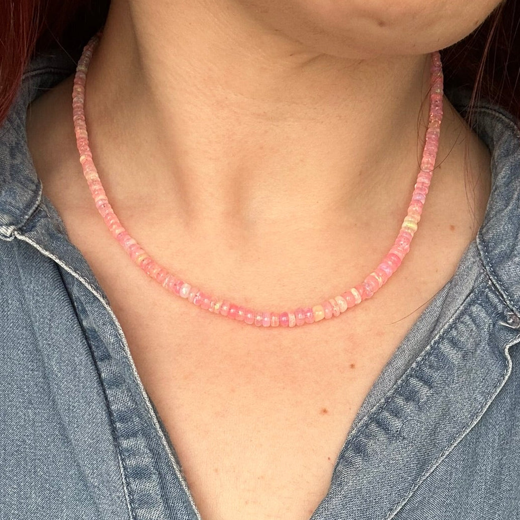 Pink Ethiopian Opal Necklace