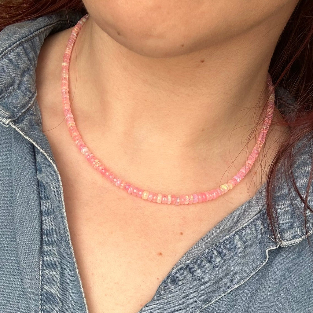 Pink Ethiopian Opal Necklace