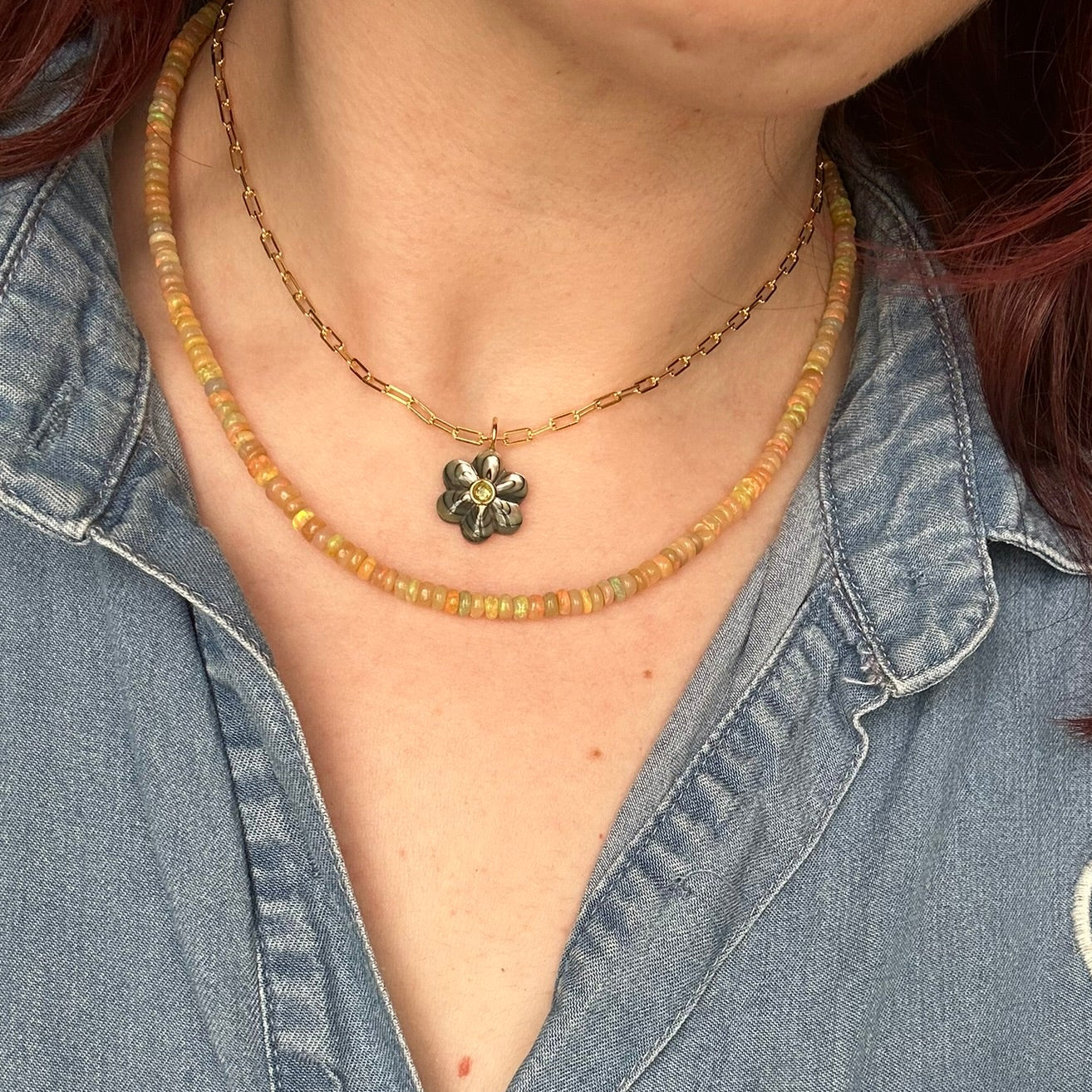 Honey Ethiopian Opal Necklace