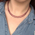 Dainty Garnet & Pink Tourmaline Necklace