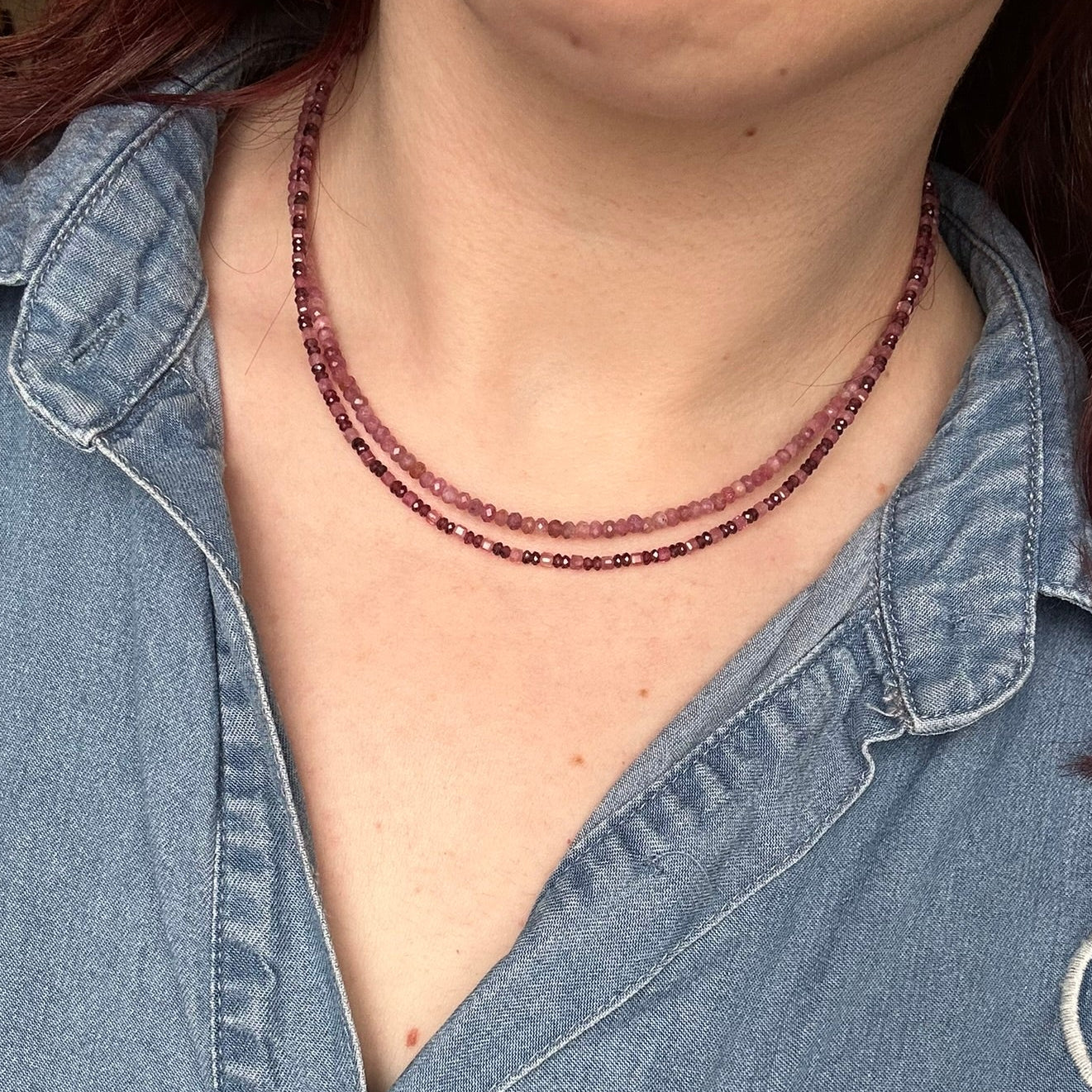 Dainty Pink Tourmaline Necklace