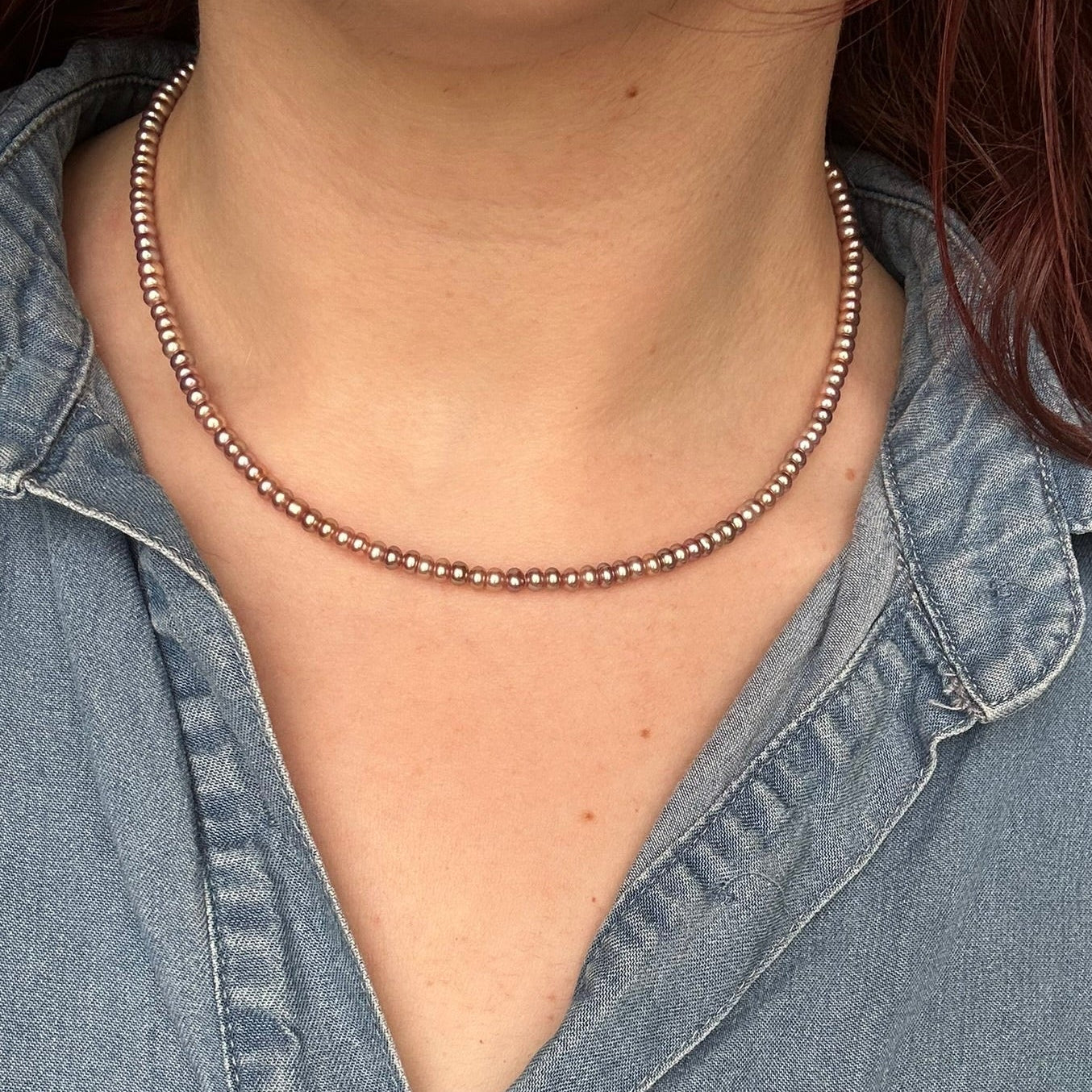 Lavender Pearl Necklace