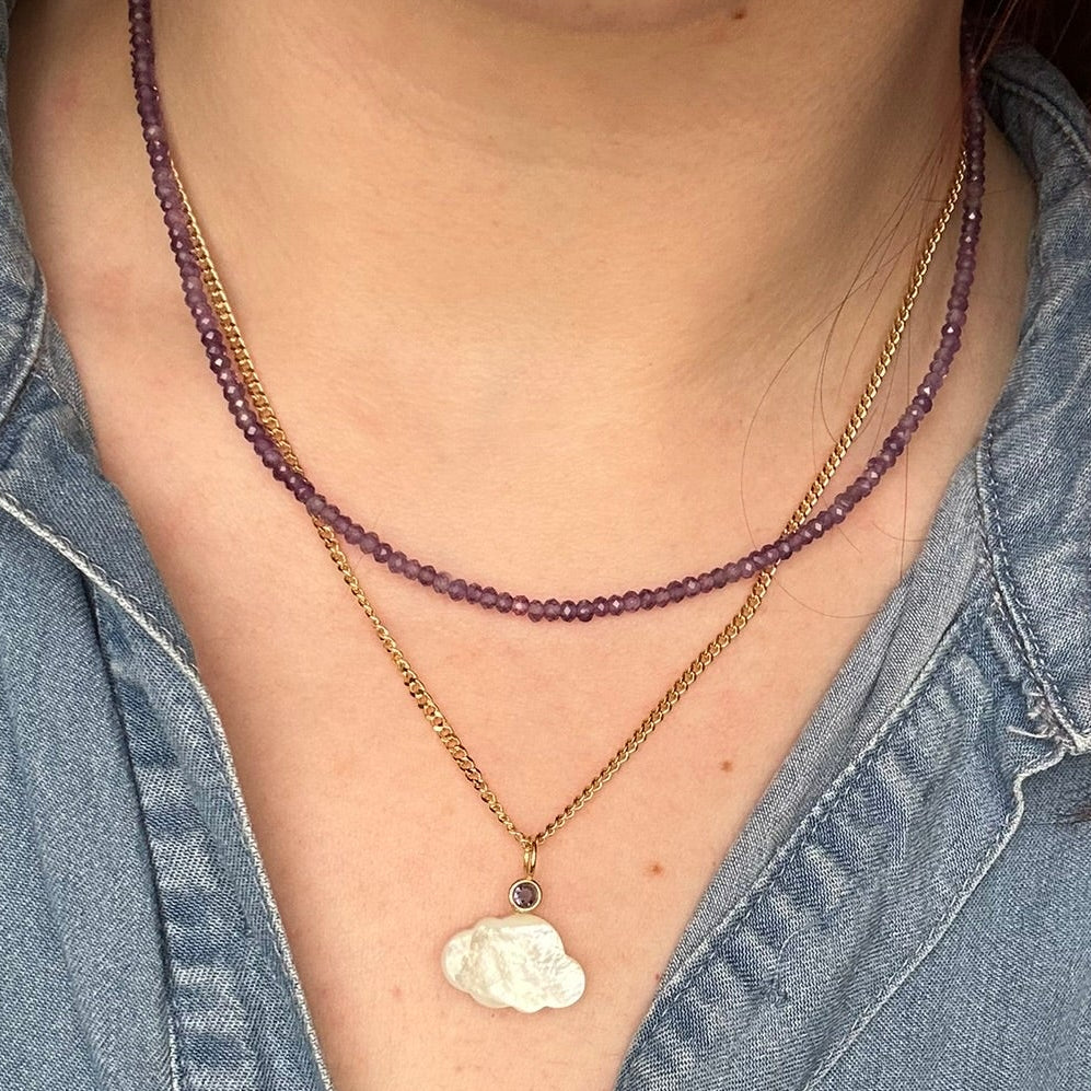 Dainty Mother of Pearl Cloud Charm