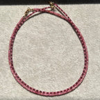 Dainty Garnet & Pink Tourmaline Necklace