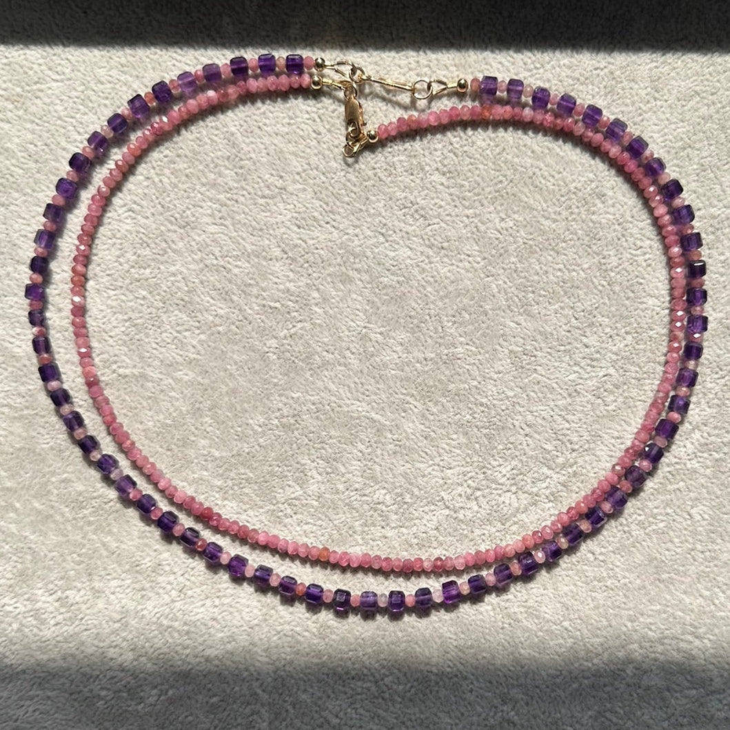 Dainty Pink Tourmaline Necklace
