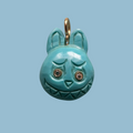 Hand carved howlite Labubu charm with faceted zirconia eyes - Saint Violet Co
