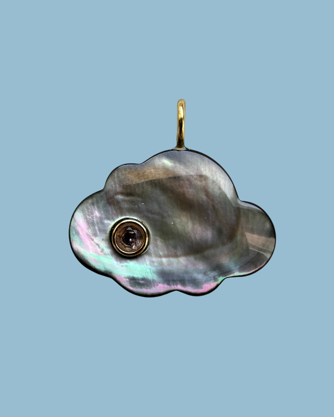 Black Mother of Pearl Cloud Charm