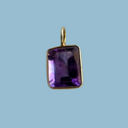 Faceted amethyst gem charm in a rectangular silhouette - Saint Violet Co