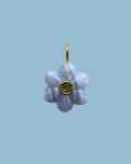Blue Lace Agate Flower Charm
