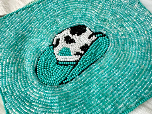 Cowboy Hat Beaded Coin Purse