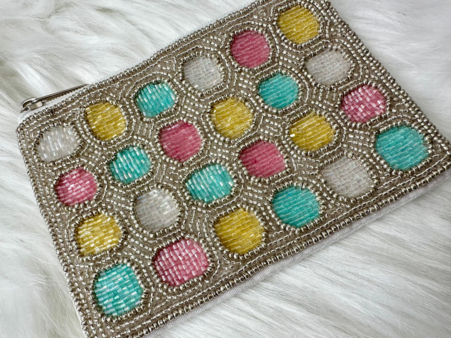 Pastels Beaded Coin Purse