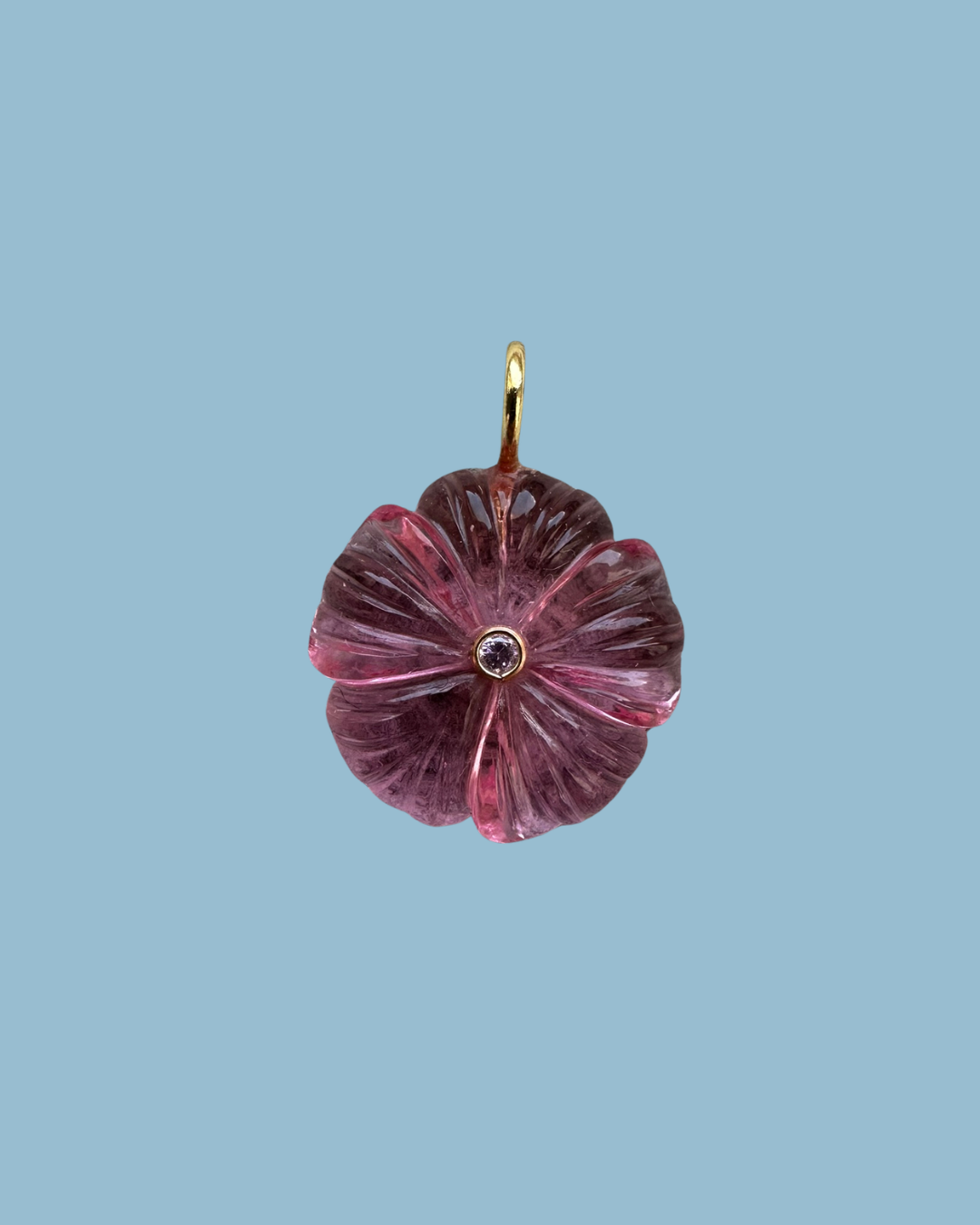 Pink Quartz Flower Charm